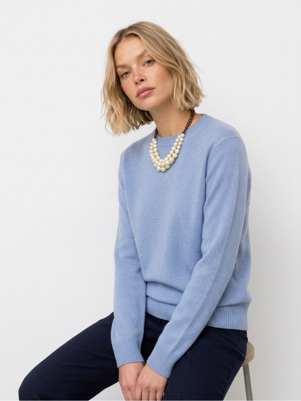 Jcrew 100% Cashmere Light Blue Sweater NWOT Small